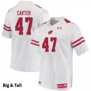 Men's Wisconsin Badgers NCAA #47 Nate Carter White Authentic Under Armour Big & Tall Stitched College Football Jersey JU31V57IL
